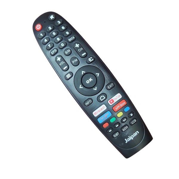 Jaipan Remote TV with Miracast, YouTube, Prime Video| Compatible Remote for Jaipan TV 32", 43" (Black)