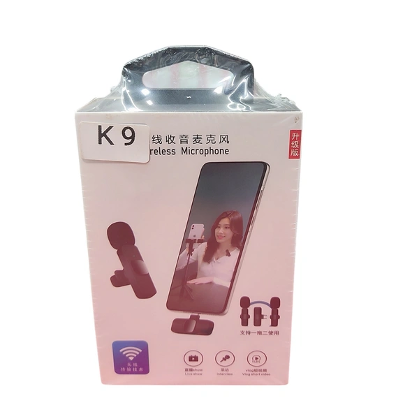 VEV K9 Dual Wireless Lavalier Microphone Plug and Play, No Need APP & Bluetooth Collar Mic for All iPhone, iPad, Mac Devices for YouTube, Live Stream & Video Recording (Black)