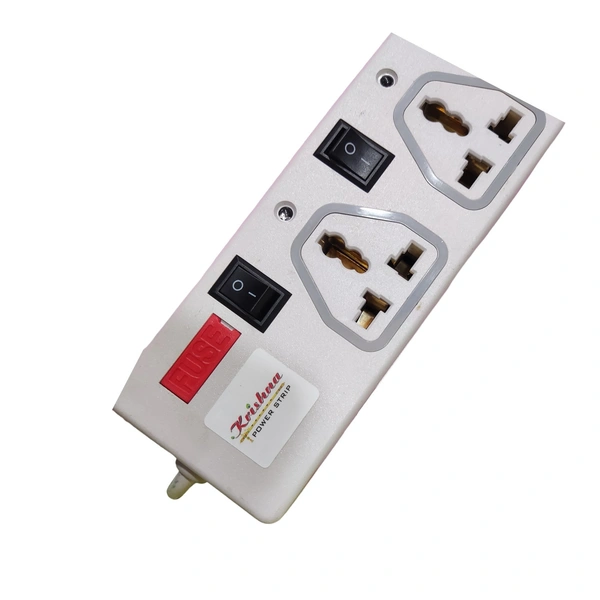 Krishna Power Strip 4+4 Power Socket | Premium Portable Power Strip | 1.5 Length (White)