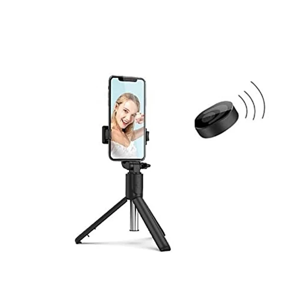 VEV R1 Selfie Stick, Extendable Selfie Stick with Tripod Stand and Detachable Wireless Bluetooth Remote (Black)