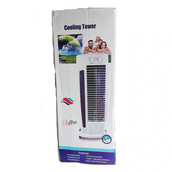 Royal Premier Gold Tower Fan (White & Orange)