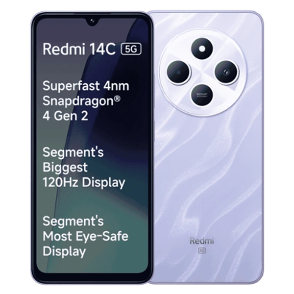 REDMI Smart Phone14C 5G (Stardust Purple, 128 GB)  (4 GB RAM) - Purple, 4GB, 128GB