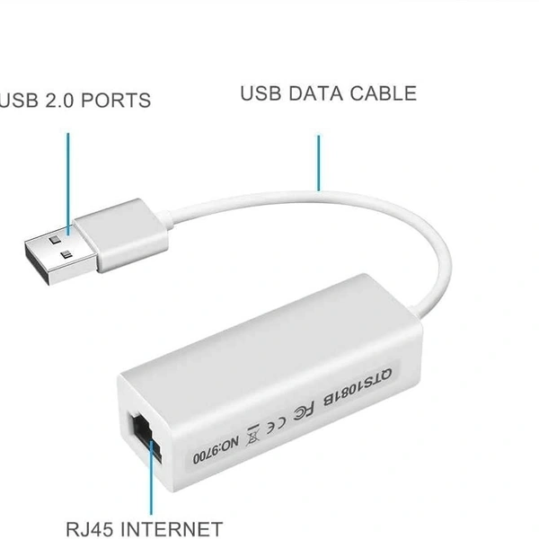 VEV USB 2.0 Ethernet Lan Adapter USB To RJ45 Network LAN Adapter Up To 10/100Mbps, For Windows/Mac/Linux