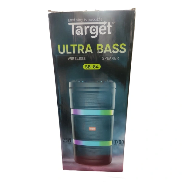 Target SB-84 Ultra Bass Wireless Speaker | 25W Output Power | 1700mha Battery (Black)