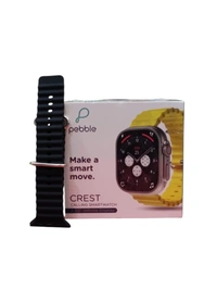 Pebble Crest 2.02"Infinite Display,Rugged Design,BT Calling,Rotating Crown,Health Suite Smartwatch  (Yellow Strap, Free Size) - Yellow