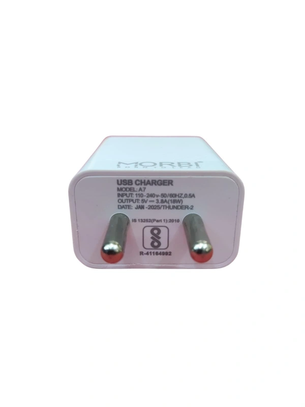 MORBI Morbi Super Fast Superior & Durable Safe And Fast Charging Type-C Cable 1m Thunder-2 (18W) (White) - White, C-Cable