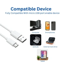 MORBI Morbi Super Fast Superior & Durable Safe And Fast Charging Type-Micro Cable 1m Thunder-2 (18W) (White) - White, Micro-Cable