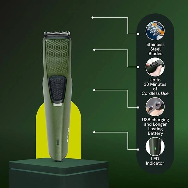 PHILIPS Philips BT1230/15 Beard Trimmer (Green, 45W, BT1230/18) - Green