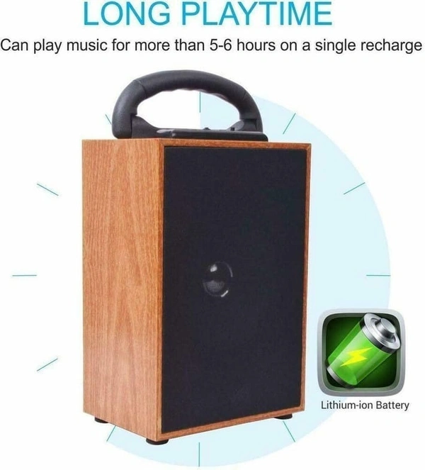 Target SP-T6 Antique Wooden Look Wireless Speaker 5Hrs Play Time (BROWN)