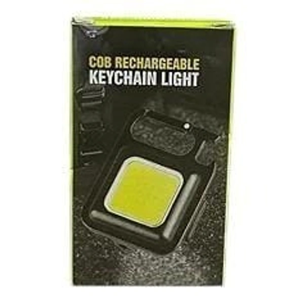 VEV COB Rechargeable Key Chain Light Mini Flashlight Led Light With Bottle Opener Multipurpose (Black)