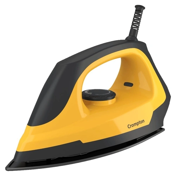 Crompton Eris 1000 Watts Dry Iron With 2 Year Warranty 6 Fabric Settings Power 1000 Watts For Fast Heat Up & Coated Soleplate (Yellow & Black)