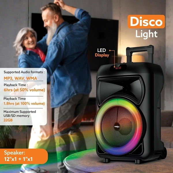 TARGET Target SB-221 Wireless Speaker PowerFul Sound Professional Party Speaker Deep Bass Output Wired Mic With Remote (BLACK)