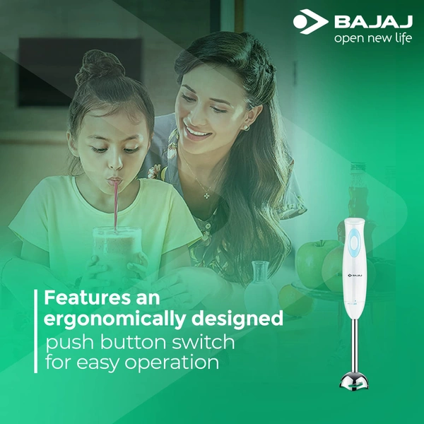 Bajaj HB 16 Hand Blender 300W DC Motor (White)
