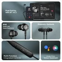 BOAT boAt Rockerz Summit Wireless Earphone with 30H Playback, ASAP™ Charge, Dual Pairing, ENx™ Technology, BEAST™ Mode (BLACK)