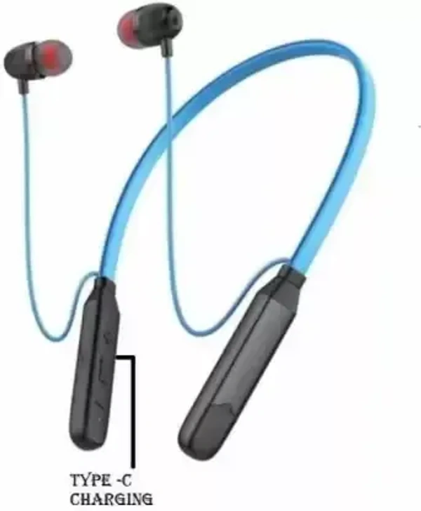 Tigotech Bullet 9 upto 55 hours Playtime with Type C charger | 10mm driver Bluetooth headset (Blue)