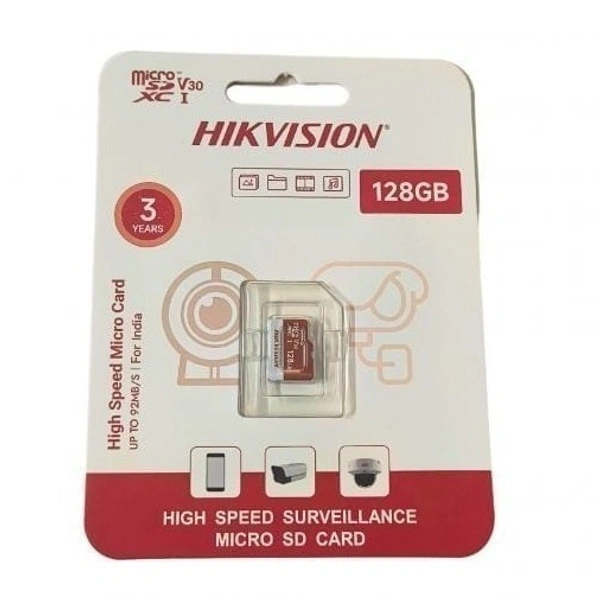Hikvision HS-TF-D1 128GB Micro SD Up to 92 MB Per Second High Speed Surveillance Micro SD Card