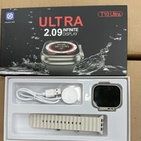 ULTRA T10 Ultra Smartwatch 2.09" inch Big Infinite Display Sleek Design Metal Body with 53mm Real Screws Calling Wireless Charging with Activity Tracker Compatible with All 3G/4G/5G Android (White) - White