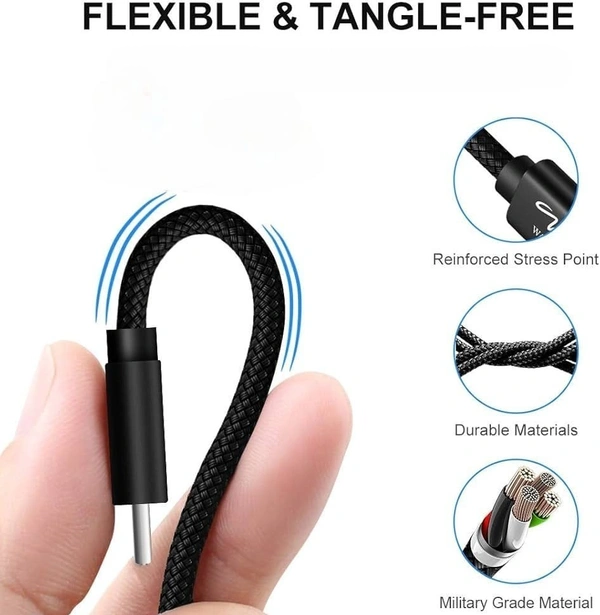 LEBON Lebon M-2 | 75w Type-C Data Cable 2 Mtr | Metal Cable Charger Cable | Fast Charging USB Type-C Cable | Compatible For Smart Phone | Fast Charging Sync Cable