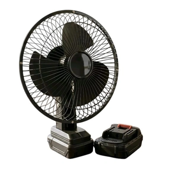 VEV Portable Rechargeable Lithium Battery Fan | Wireless Table Fan With Removable Battery | Camping Fan For Outdoor, Fishing, Travel, Home | Emergency Use (BLACK)