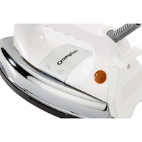 Crompton ACGEI-Rhino 1000-Watt Heavy weight Dry Iron with Non Stick Teflon Coating (White & Silver)