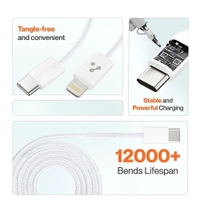 Target PD-55 Super Fast Charging & Sync Data Type-C To Lighting 1 Meter Cable (WHITE)