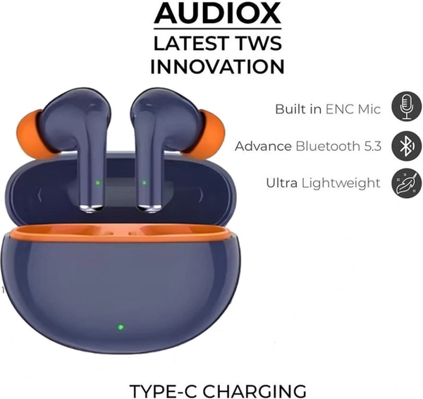 Airdopes Boat airdopes G-009 true wireless earphone with 13 mm drivers immersive sound. Fast charging, iwp technology. Type C charging. Integrated controls with One press voice assistant, total playback 24 hrs, ENx technology, IPXS water resistance, instant response touch control, In buit mic. - Green