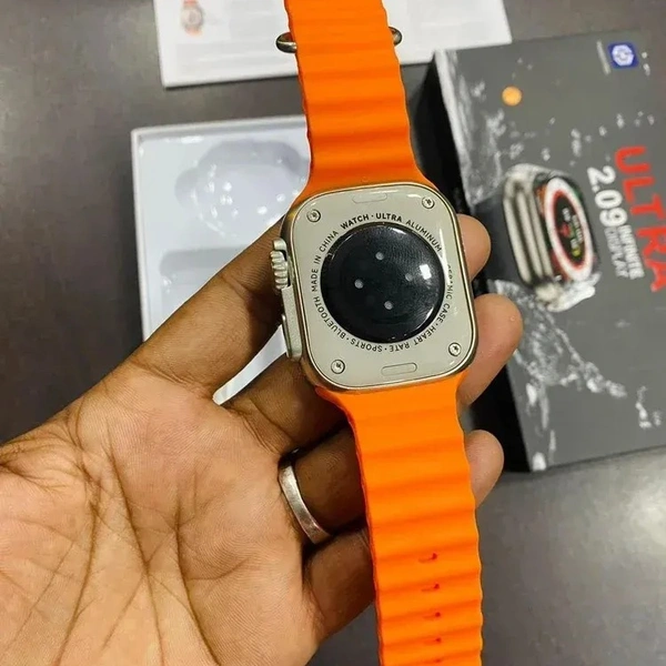 ULTRA T10 Ultra Smartwatch 2.09" inch Big Infinite Display Sleek Design Metal Body with 53mm Real Screws Calling Wireless Charging with Activity Tracker Compatible with All 3G/4G/5G Android (Orange) - Orange Roughy
