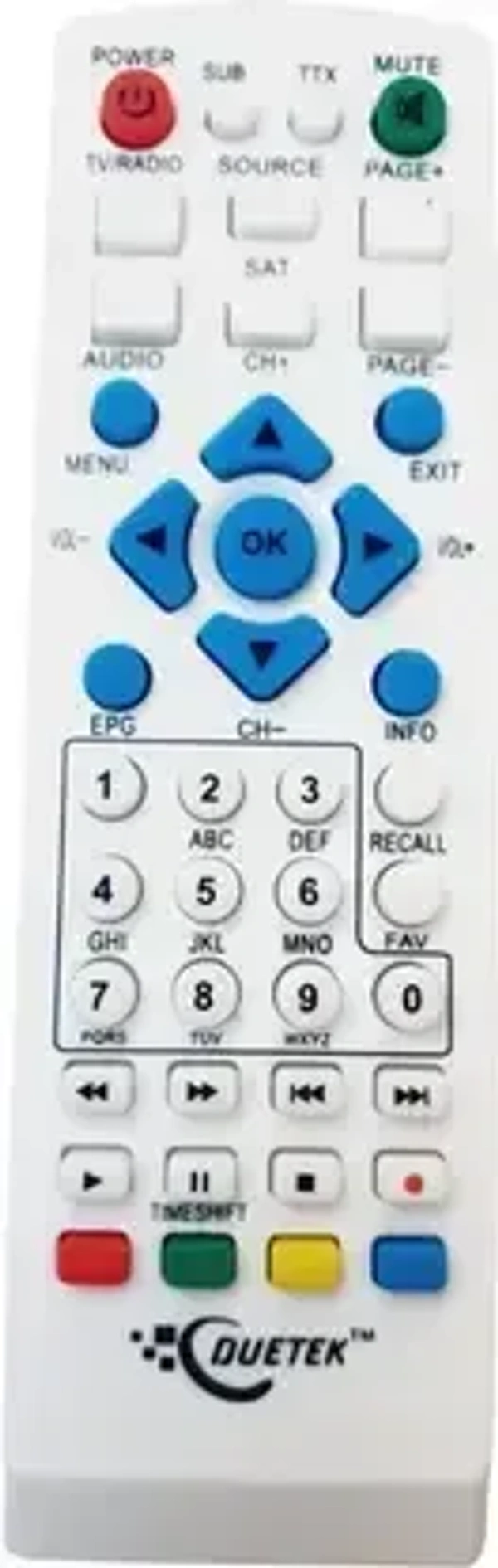 VEV  Duetek A6 Free to Air Set Top Box Remote Compatible Duetek A6 Digital Free to Air Set Top Box Setup Box (White)