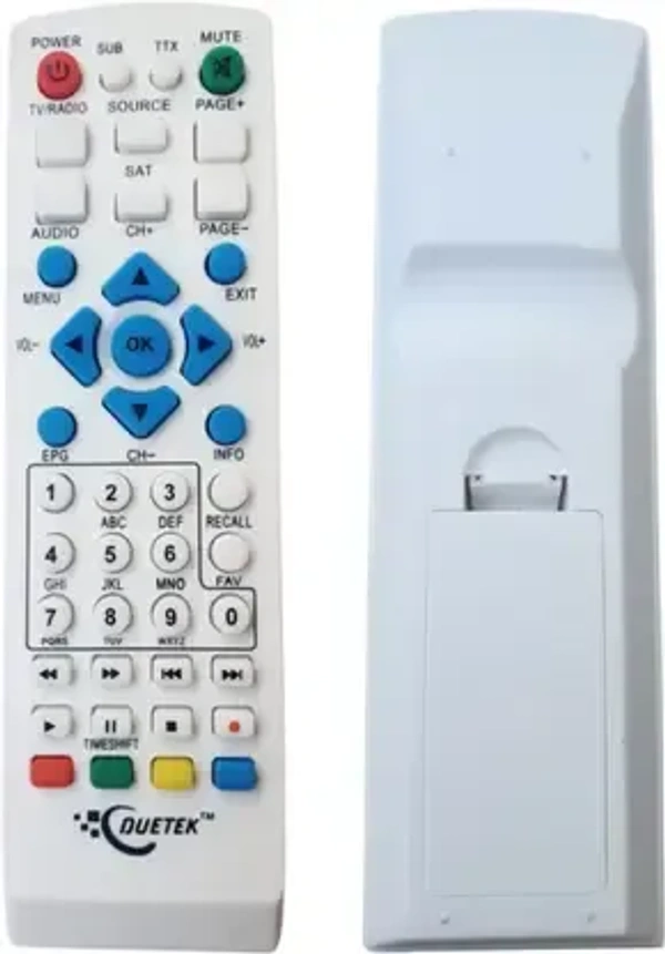 VEV  Duetek A6 Free to Air Set Top Box Remote Compatible Duetek A6 Digital Free to Air Set Top Box Setup Box (White)