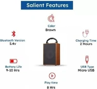 Target SP-T6 Antique Wooden Look Wireless Speaker 5Hrs Play Time (BROWN)