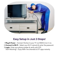 VM Pro 1 Set Top Box OTT TV Box Ultra High Definition 4K Android TV Box - Ram 2GB / Rom 16GB Free TV Entertainment (BLACK)