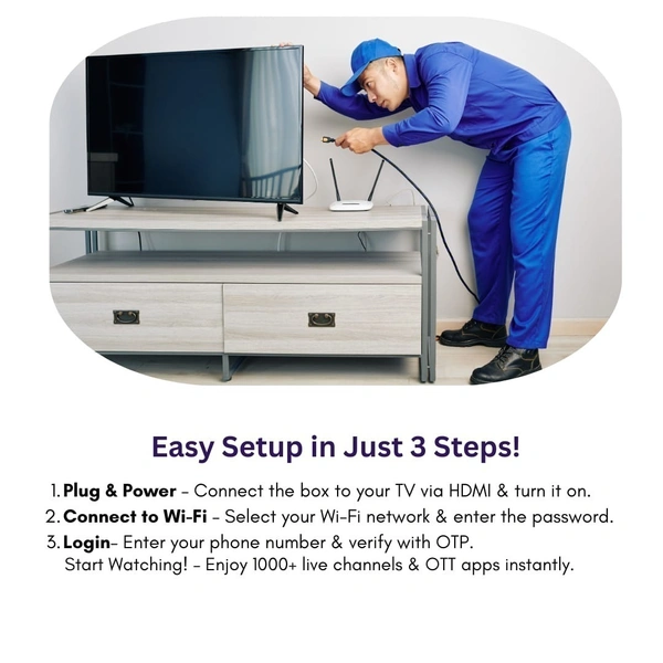 VM Pro 1 Set Top Box OTT TV Box Ultra High Definition 4K Android TV Box - Ram 2GB / Rom 16GB Free TV Entertainment (BLACK)