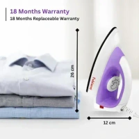 Fabiano Oasis Dry Iron 1100 Watt Light Weight Dry Iron (Purple)