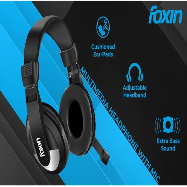 foxin FHM-DYNAMIC Multimedia Headphone with mic (Black)