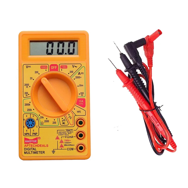 HAOYUE DT830D Digital Multimeter Capacitance Multi Meter With Probes Digital Multimeter (Yellow 2000 Counts)