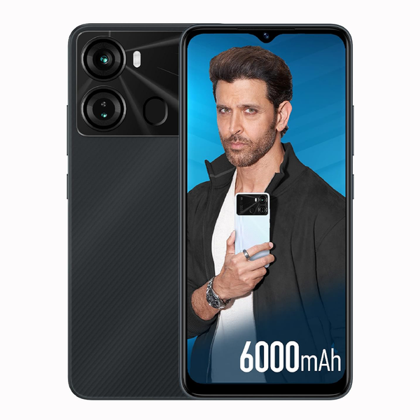 itel P40 6000mAh Battery with Fast Charging | 3GB RAM + 32GB ROM, Up to 6GB RAM with Memory Fusion | 13MP AI Dual Rear Camera (Force Black)
