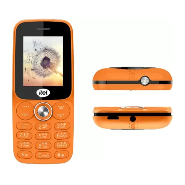 Itel itel it2165S Comes with 2" Big Display, King Voice, Bluetooth Support and 1200 mAh Battery with 8 Days Battery Backup (Orange) - Flush Orange