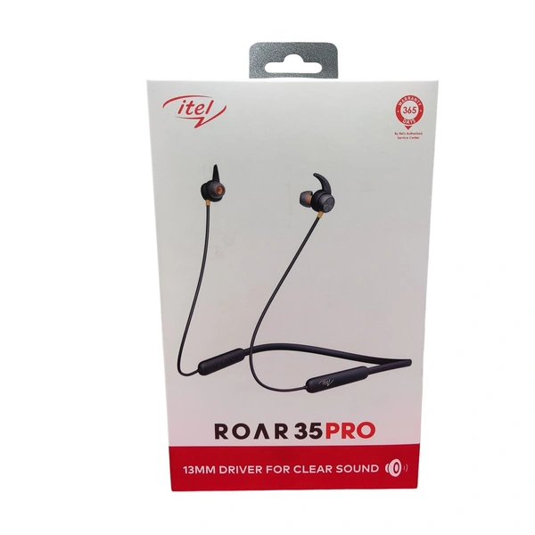 itel Itel ROAR 35PRO 20-Hrs Playtime, 13mm Bass Boost Drivers, Magnetic Earbuds & IPX5 Bluetooth  (Black)