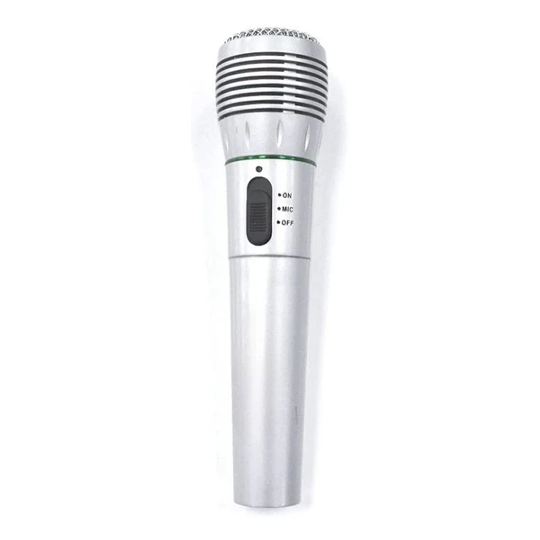 Kensonic KX308 Wireless Microphone or Wired Mic Both Options, Handheld Dynamic Mic System Set with Receiver (Silver)