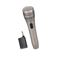 Kensonic KX308 Wireless Microphone or Wired Mic Both Options, Handheld Dynamic Mic System Set with Receiver (Silver)