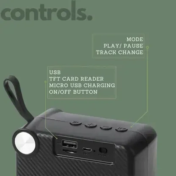 MZ M406SP (Portable Bluetooth Speaker) Dynamic Thunder Sound, 1200mAh Battery 5 W Bluetooth Speaker (Green) - Green