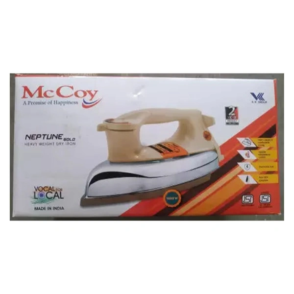 McCoy NEPTUNE GOLD Heavy Weight Dry Iron 1000 Watts (Gold)