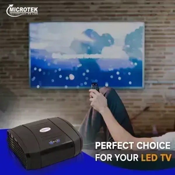 Microtek EMT 1390 Energy Efficient Automatic Voltage Stabilizer for LED TV 50", 55", 65" (Black)