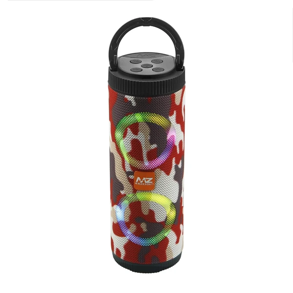 MZ M421SP Portable Wireless Speaker with Mobile Holder | USB | SD Card Slot & FM Support (Red Camouflage)