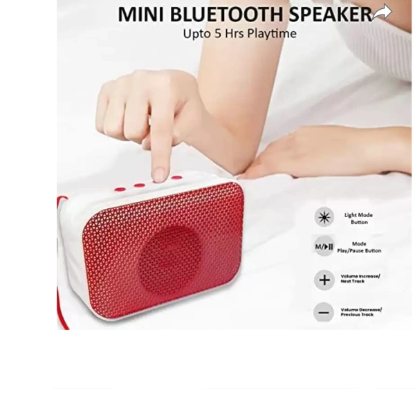 Onbiz OB-3033 Mini Party Speaker | High Quality Sound | Portable Speaker | 4 Hours Play (Red)