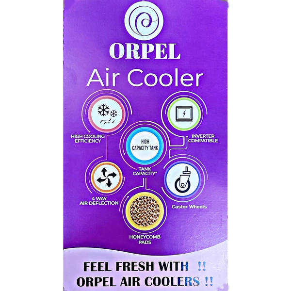 ORPEL Rotating Tower Fan | High Cooling Efficiency (White & Blue)