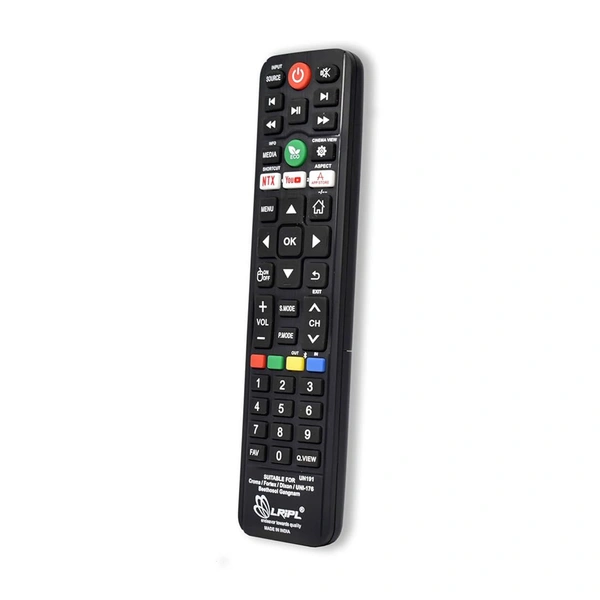 Lripl LRIPL Compatible Remote for Orpel TV/Croma TV/Dixon Remote/Fortex Tv Remote/Beethosol Smart tv Remote/Gangnam Street tv Remote with Netflix YouTube Key (Black)