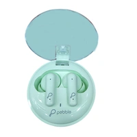 Pebble TRUBUDS True Wireless Earpods | ENC with Dual Mic | Just making it crystal clear (Black) - Mint Green