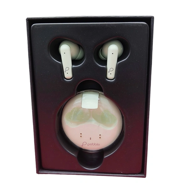 Pebble TRUBUDS True Wireless Earpods | ENC with Dual Mic | Just making it crystal clear (Black) - Mint Green