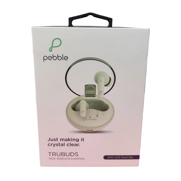 Pebble TRUBUDS True Wireless Earpods | ENC with Dual Mic | Just making it crystal clear (Black) - Mint Green
